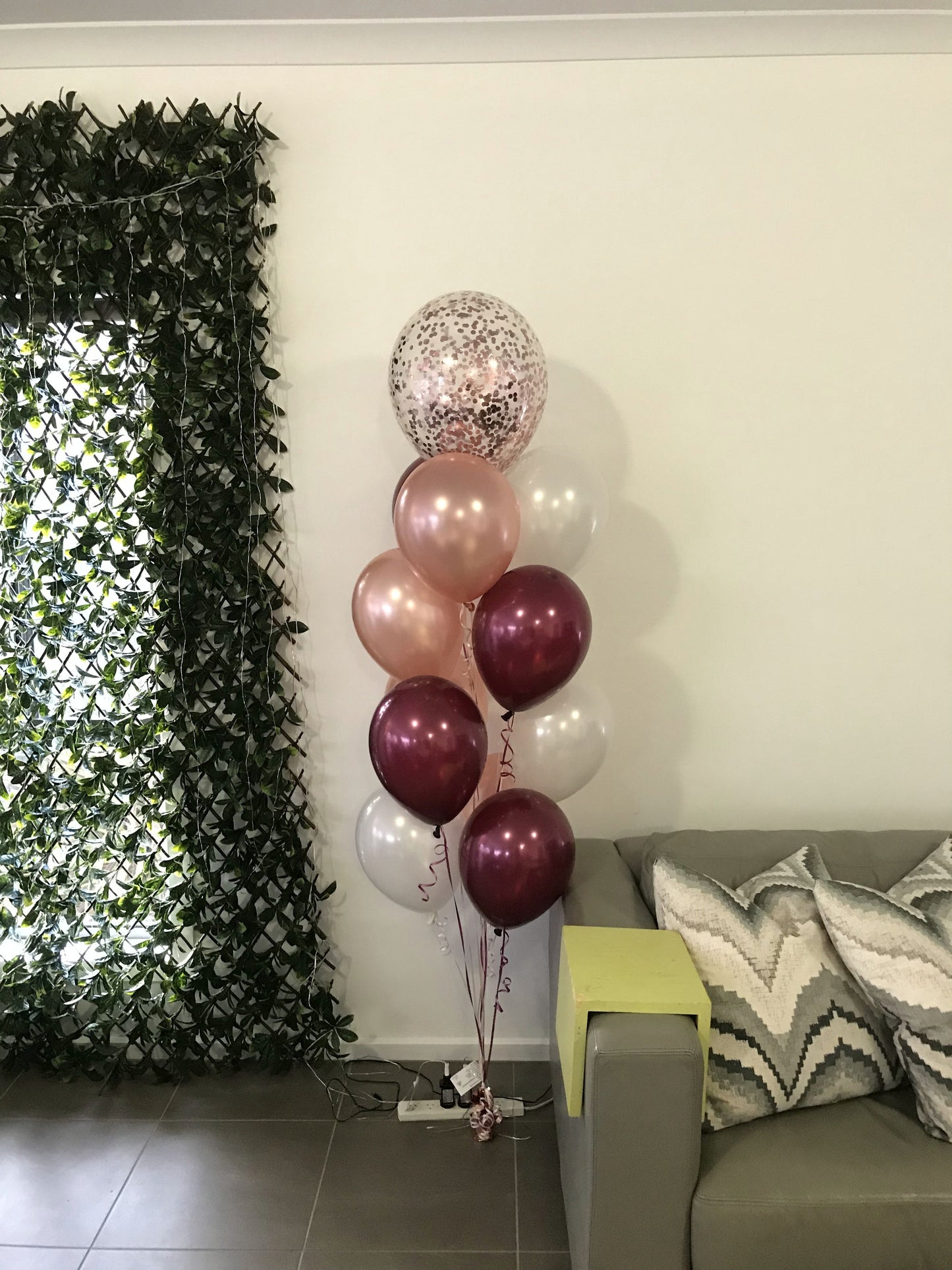 12 Helium Balloons Bouquet with 16 Inch Confetti Balloon