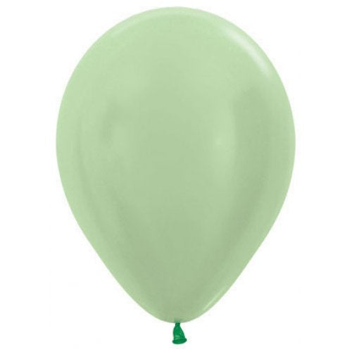 12cm (5 Inch) Metallic Light Green Latex Balloons