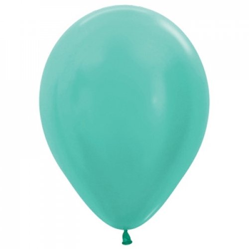 12cm (5 Inch) Metallic Mint Green Latex Balloons