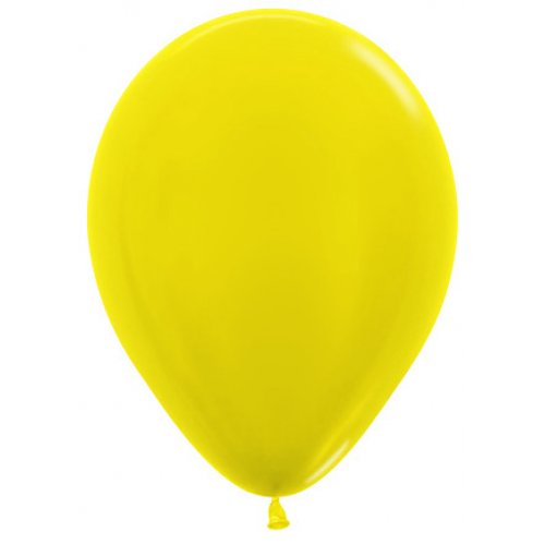 12cm (5 Inch) Metallic Yellow Latex Balloons