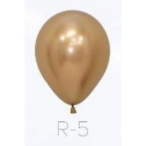 12cm (5 Inch) Reflex Gold Latex Balloons