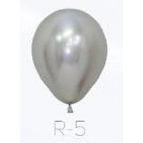 12cm (5 Inch) Reflex Silver Latex Balloons