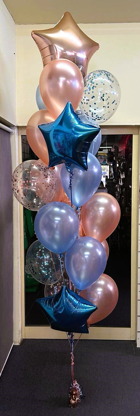 15 Helium Balloons Bouquet with 18 Inch Foil Balloons