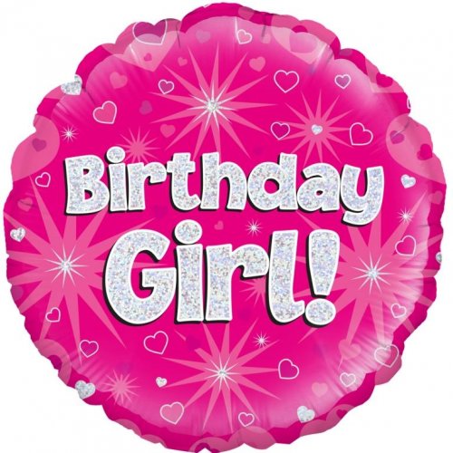 18 Inch Birthday Girl Pink Foil Balloon