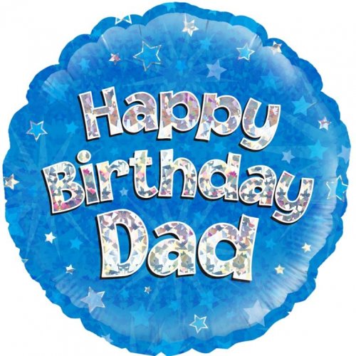 18 Inch Happy Birthday Dad Blue Foil Balloon