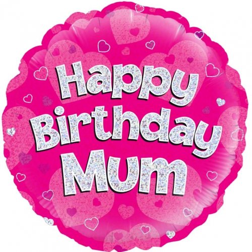 18 Inch Happy Birthday Mum Pink Foil Balloon