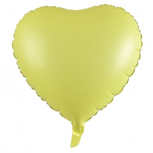 18 Inch Matt Pastel Yellow Heart Foil Balloon