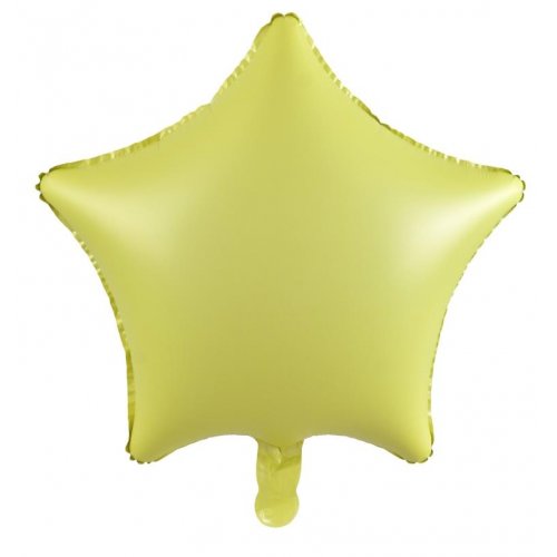 18 Inch Matt Pastel Yellow Star Foil Balloon