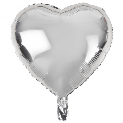 18 Inch Silver Heart Foil Balloon