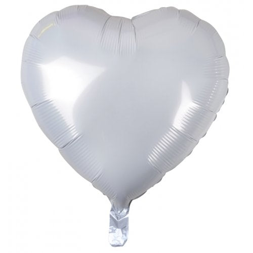 18 Inch White Heart Foil Balloon