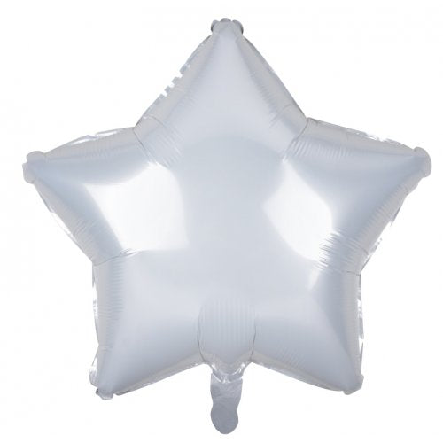 18 Inch White Star Foil Balloon
