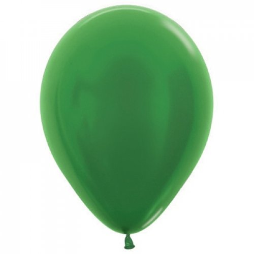 30cm (11 Inch) Metallic Green Latex Balloons