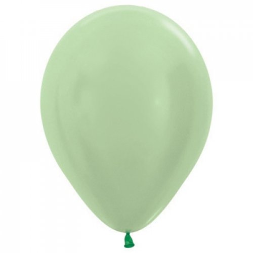 30cm (11 Inch) Metallic Light Green Latex Balloons