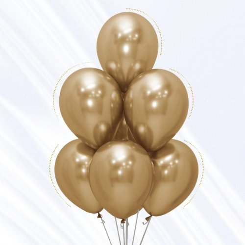 30cm (11 Inch) Reflex Gold Latex Balloons