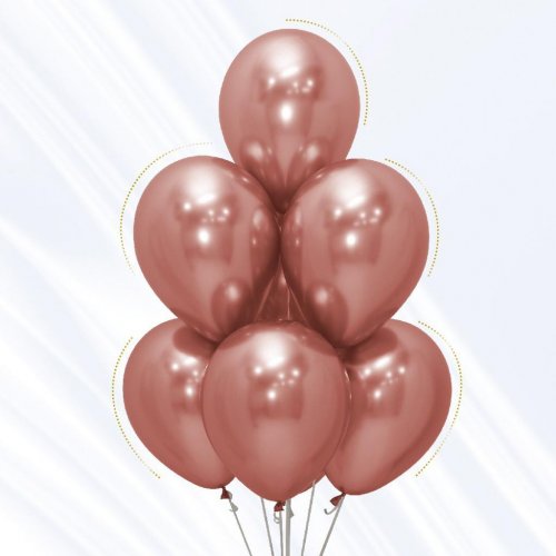 30cm (11 Inch) Reflex Rose Gold Latex Balloons