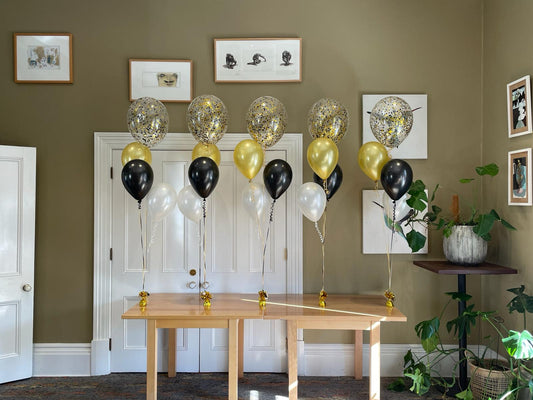 3 Helium Balloons Bouquet with 16 Inch Confetti Balloon