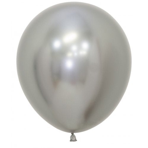 46cm Reflex Silver Latex Balloons