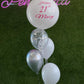 4 Helium Balloons Bouquet with 60cm Personalised Balloon