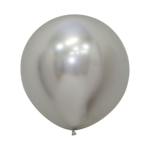 60cm Reflex Silver Latex Balloons