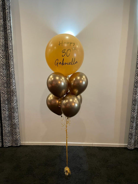 6 Helium Balloons Bouquet with 60cm Personalised Balloon