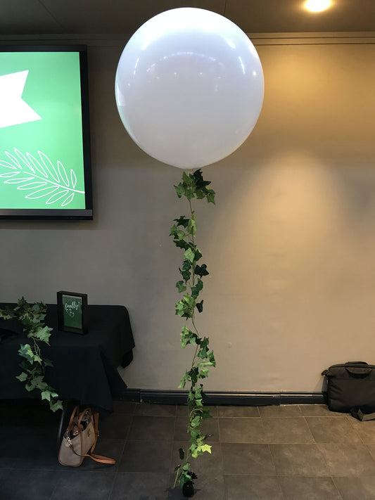 90cm Helium Balloons with Green Leaves Garland