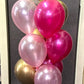 9 Helium Balloons Bouquet with 16 Inch Confetti Balloon