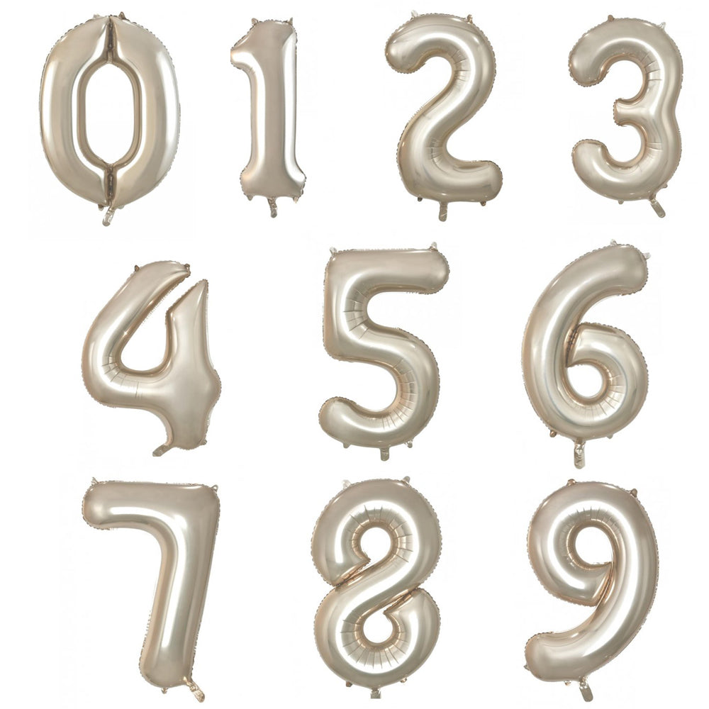 Champagne Helium Megaloon Numbers Foil Balloon