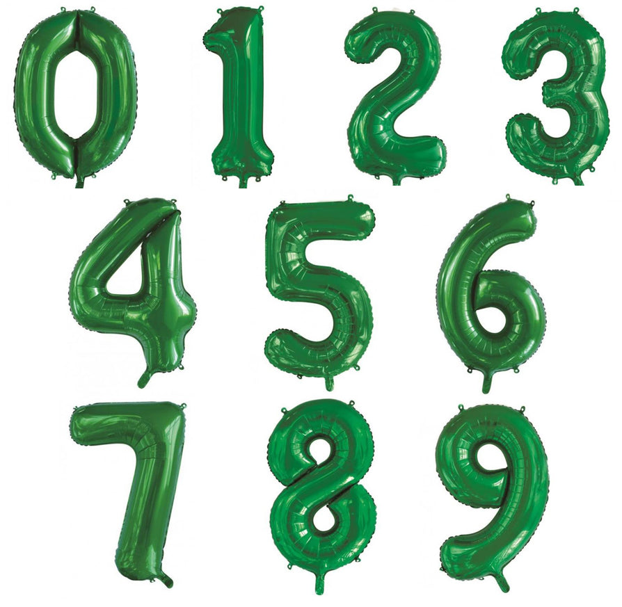 Green Helium Megaloon Numbers Foil Balloon