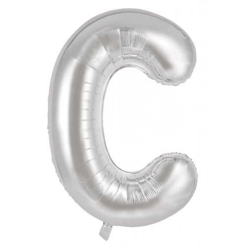 Letter C Foil Balloon 86cm - Silver