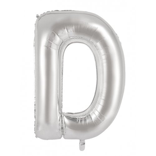 Letter D Foil Balloon 86cm - Silver