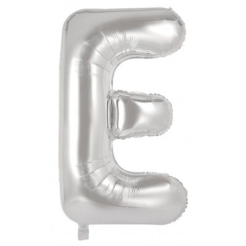 Letter E Foil Balloon 86cm - Silver