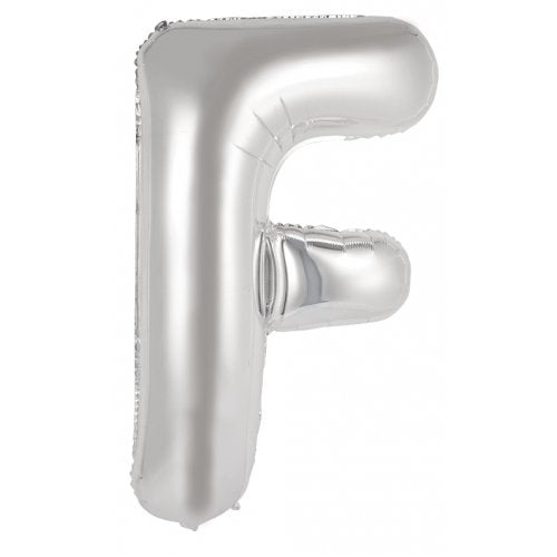 Letter F Foil Balloon 86cm - Silver