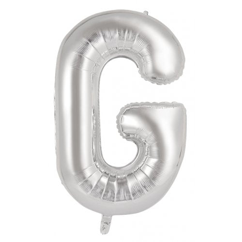 Letter G Foil Balloon 86cm - Silver