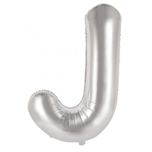 Letter J Foil Balloon 86cm - Silver