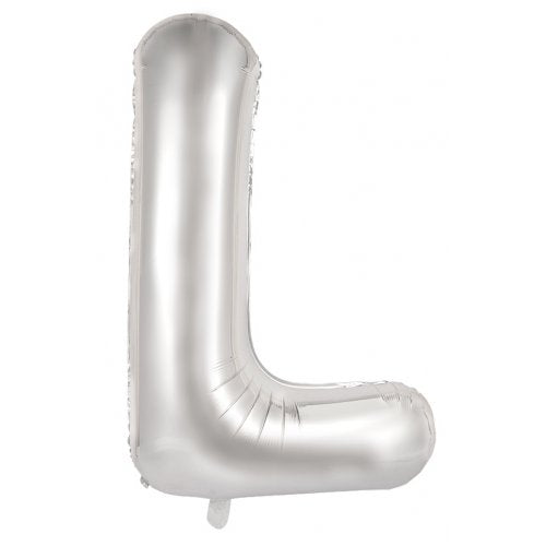 Letter L Foil Balloon 86cm - Silver