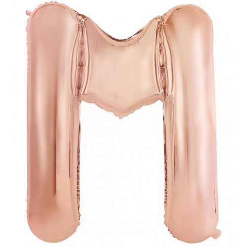 Letter M Foil Balloon 86cm - Rose Gold