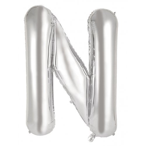 Letter N Foil Balloon 86cm - Silver