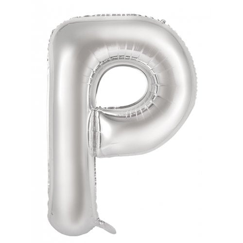 Letter P Foil Balloon 86cm - Silver