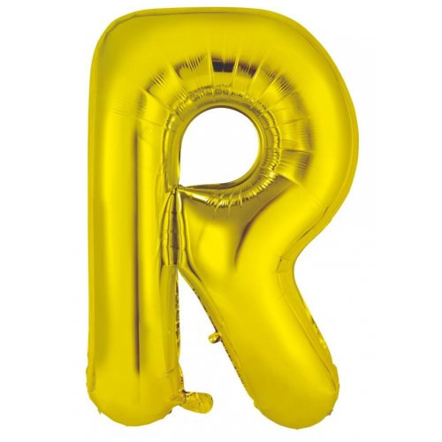 Letter R Foil Balloon 86cm - Gold