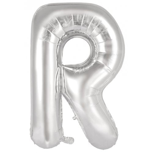 Letter R Foil Balloon 86cm - Silver