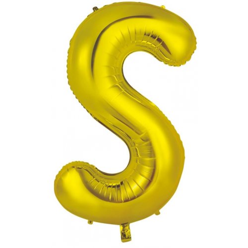 Letter S Foil Balloon 86cm - Gold