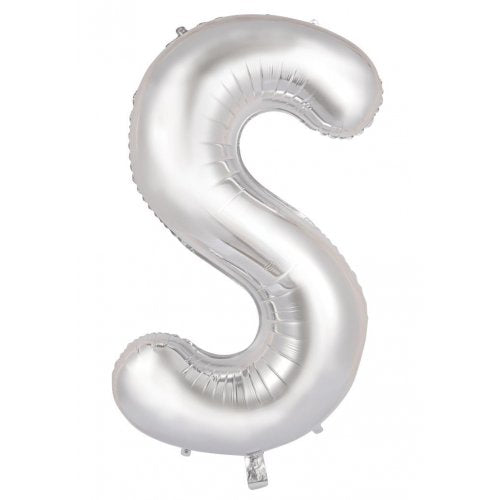 Letter S Foil Balloon 86cm - Silver