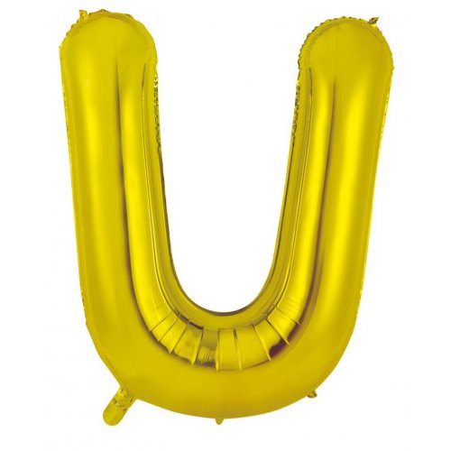 Letter U Foil Balloon 86cm - Gold