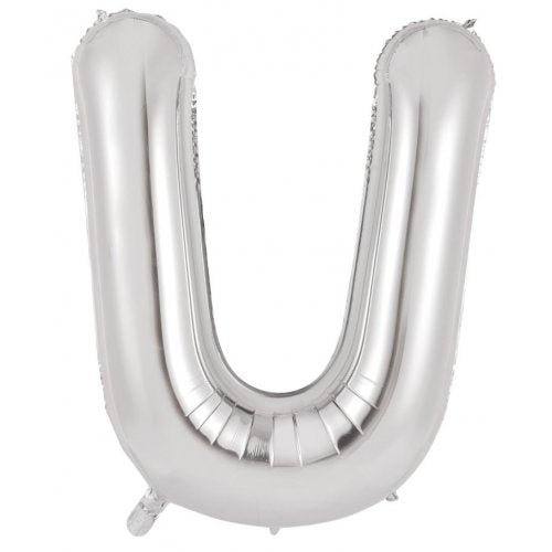 Letter U Foil Balloon 86cm - Silver