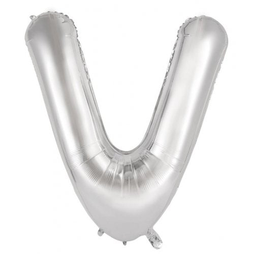 Letter V Foil Balloon 86cm - Silver