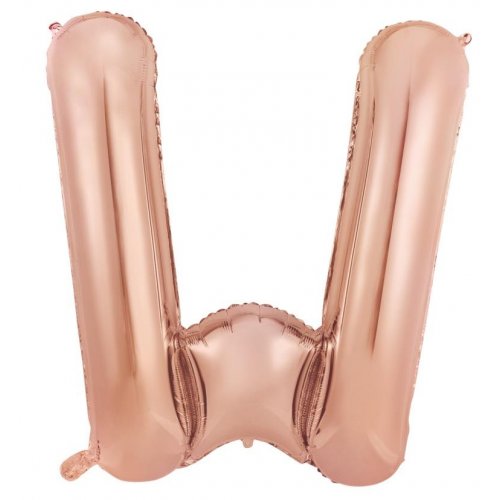 Letter W Foil Balloon 86cm - Rose Gold