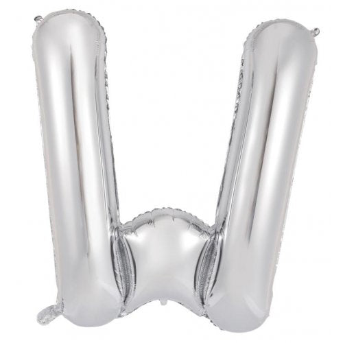 Letter W Foil Balloon 86cm - Silver