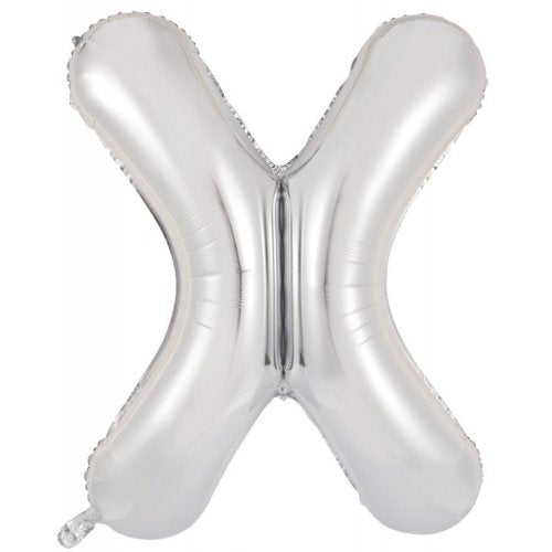 Letter X Foil Balloon 86cm - Silver