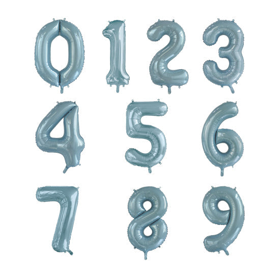 Light Blue Helium Megaloon Numbers Foil Balloon