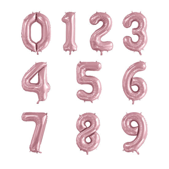 Light Pink Helium Megaloon Numbers Foil Balloon